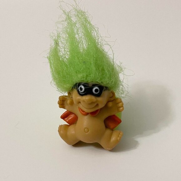 Vintage Troll Doll Halloween Masked Man Ring Troll Dolls Green - Picture 10 of 16